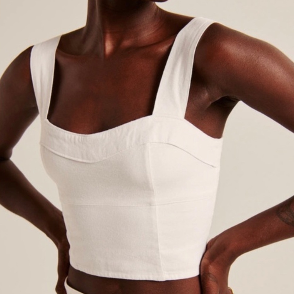 Abercrombie & Fitch white linen top